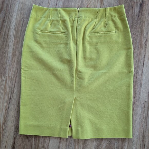 J. Crew No. 2 Pencil Mini Skirt, Vibrant Yellow Green Size 8 - Picture 2 of 5